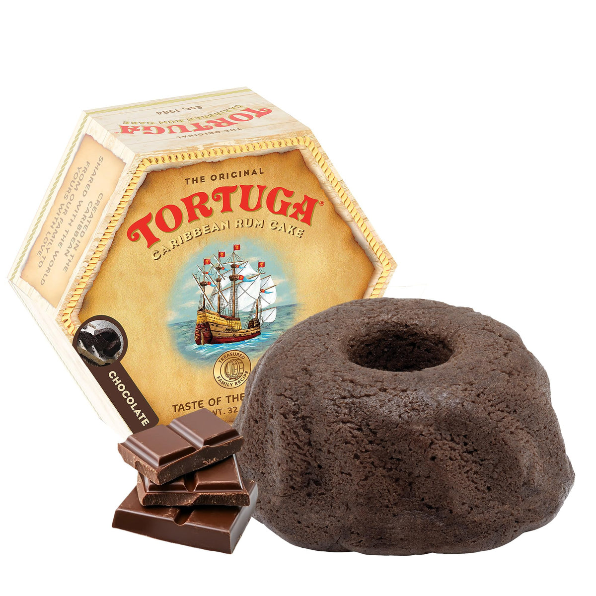 TORTUGA Caribbean Chocolate Rum Cake – 32 oz Premium Gourmet Gift