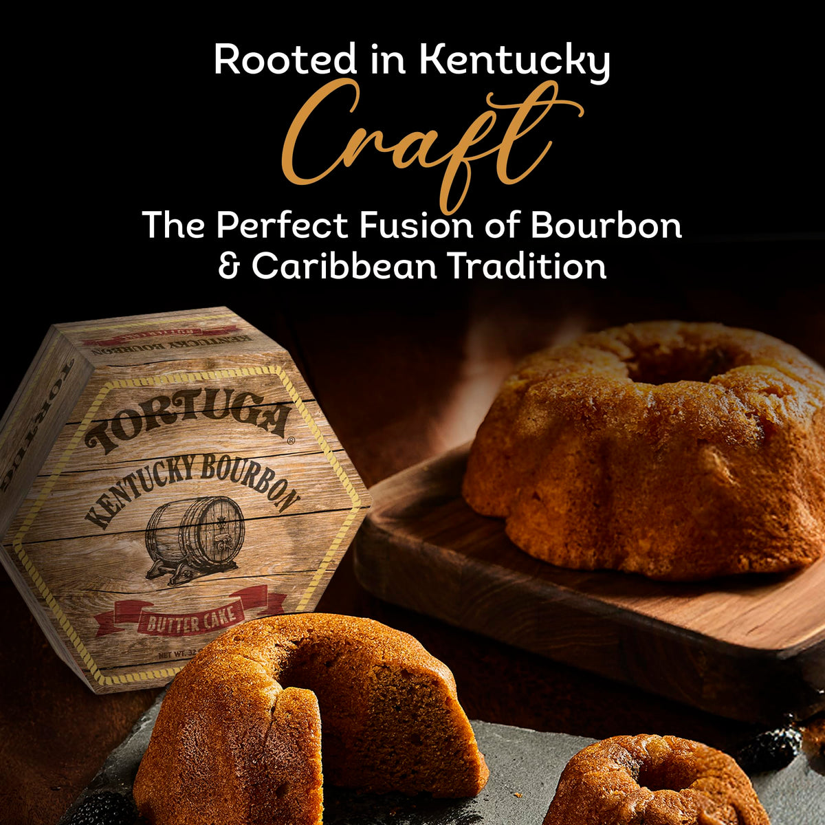 TORTUGA Kentucky Bourbon Butter Cake - 16oz Gourmet Gift Cake for Holidays & Stockings
