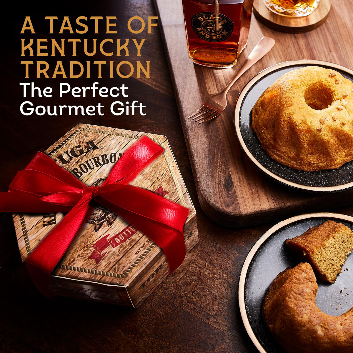 TORTUGA Kentucky Bourbon Butter Cake - 16oz Gourmet Gift Cake for Holidays & Stockings