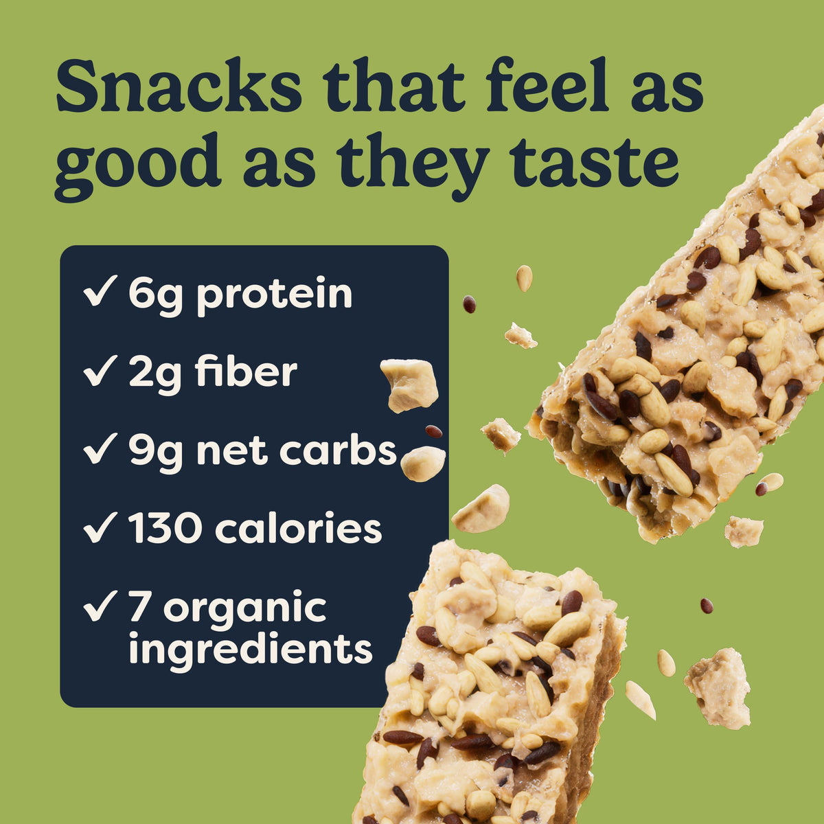 Tosi Nut Bars Cashew – Organic Plant-Based 1oz Snack | 6g Protein, Gluten Free, Vegan, Low Sugar, 12-Pack