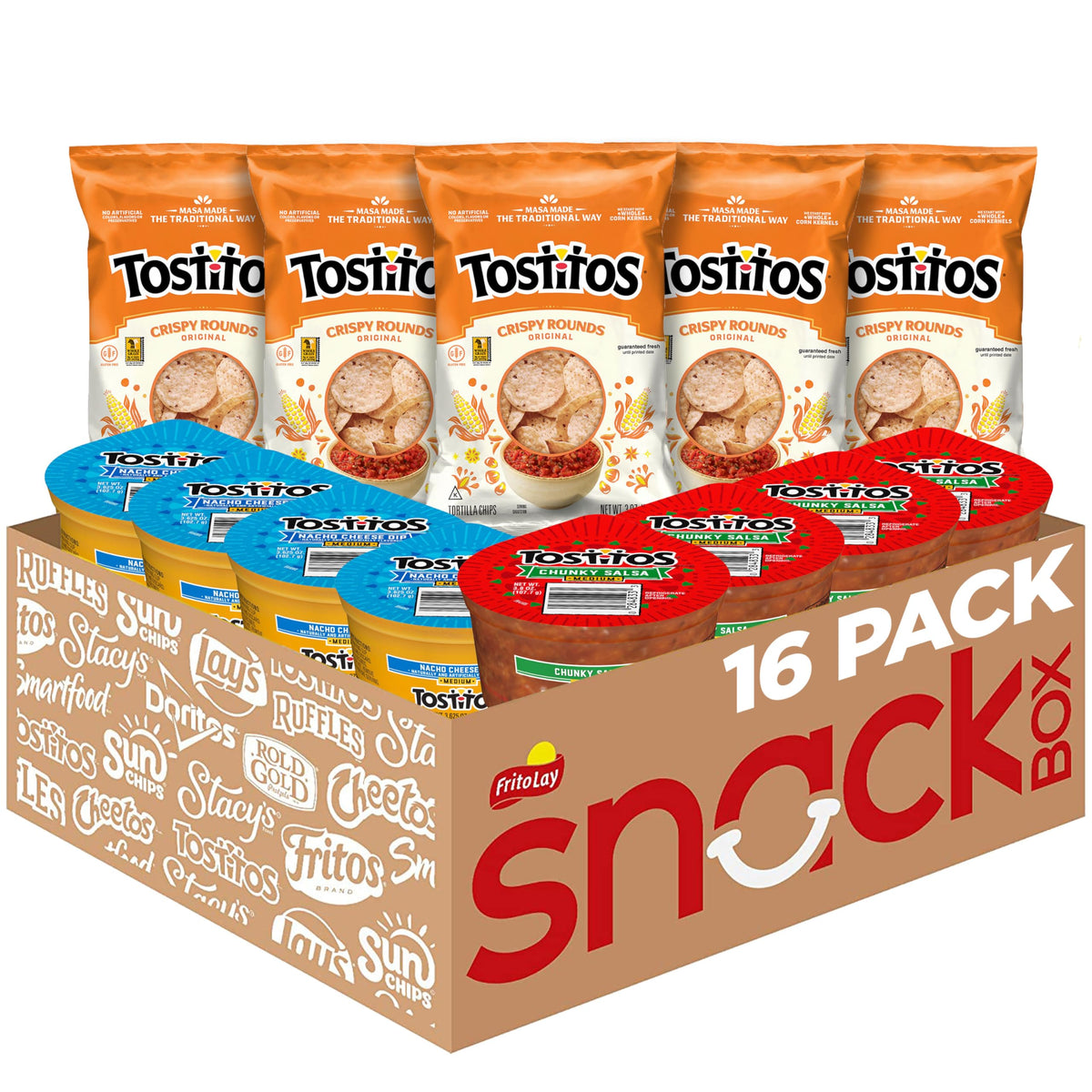 Tostitos Tortilla Chips Chip & Dip Pack – Crispy Rounds, Medium Salsa & Nacho Cheese Dip (3oz + 3.8oz)