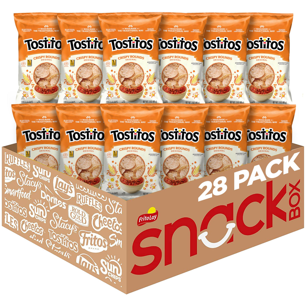 Tostitos Crispy Rounds Tortilla Chips – 3oz Pack, 28-Count | Ideal for Dipping & Sharing
