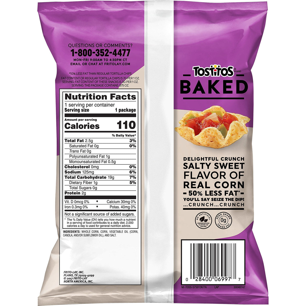 Tostitos Oven Baked Scoops! Tortilla Chips, Pack of 72 x 0.875 oz – Gluten Free & 50% Less Fat