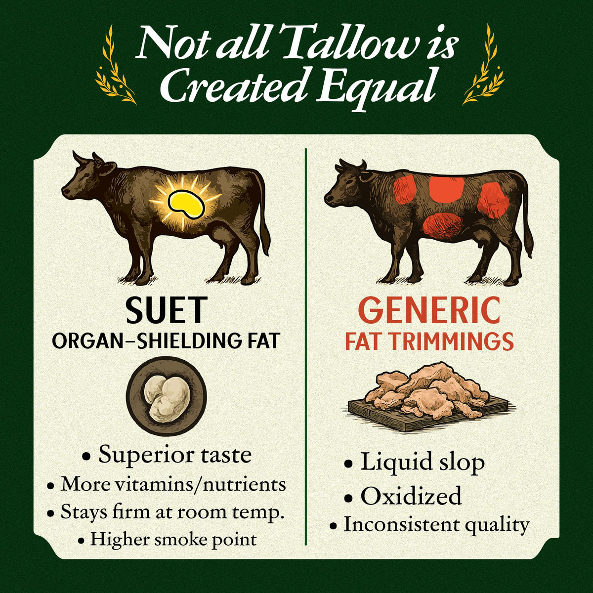TRADITIONAL NUTRIENTS Pasture Raised Beef Tallow – Grass-Fed & Grass-Finished, 28 oz Jar