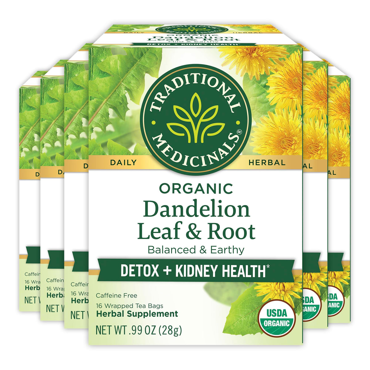 Traditional Medicinals Organic Dandelion Leaf & Root Tea – Detox & Digestion, 96 Bags