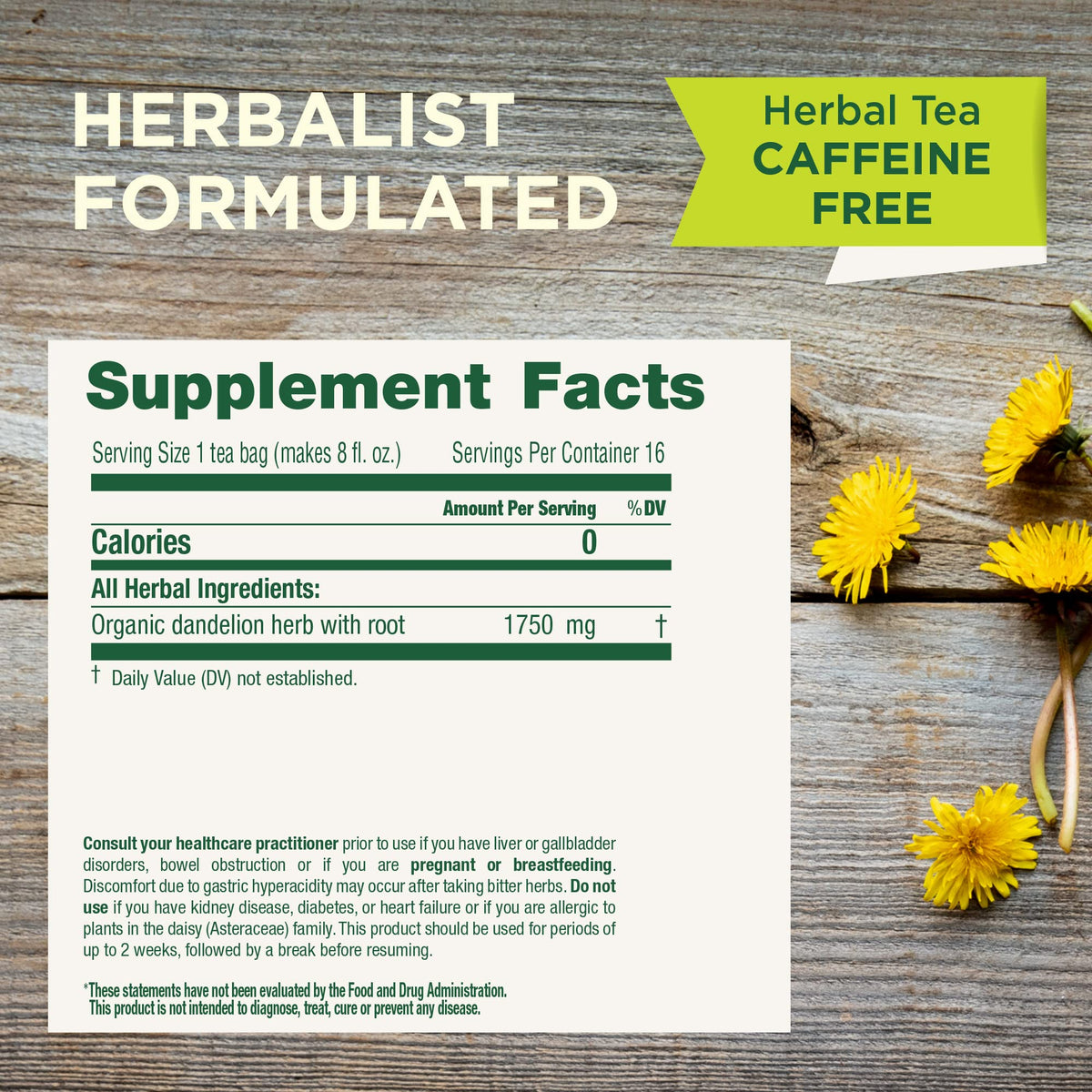 Traditional Medicinals Organic Dandelion Leaf & Root Tea – Detox & Digestion, 96 Bags