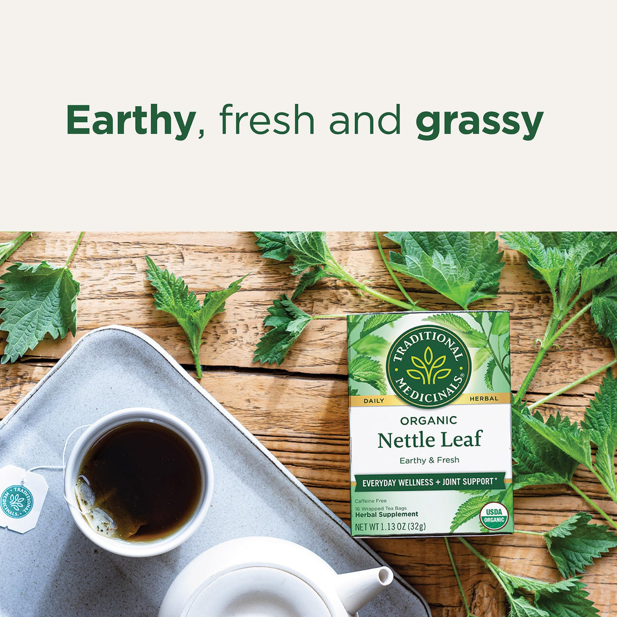 Traditional Medicinals Organic Nettle Herbal Tea – 96 Tea Bags (6 Pack)