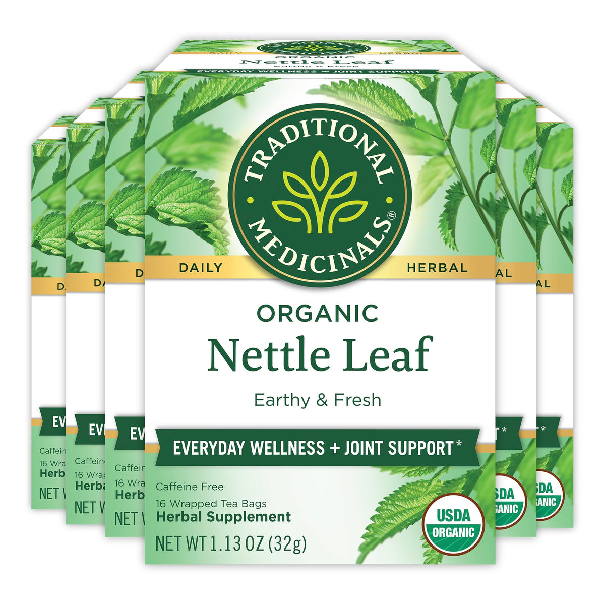 Traditional Medicinals Organic Nettle Herbal Tea – 96 Tea Bags (6 Pack)