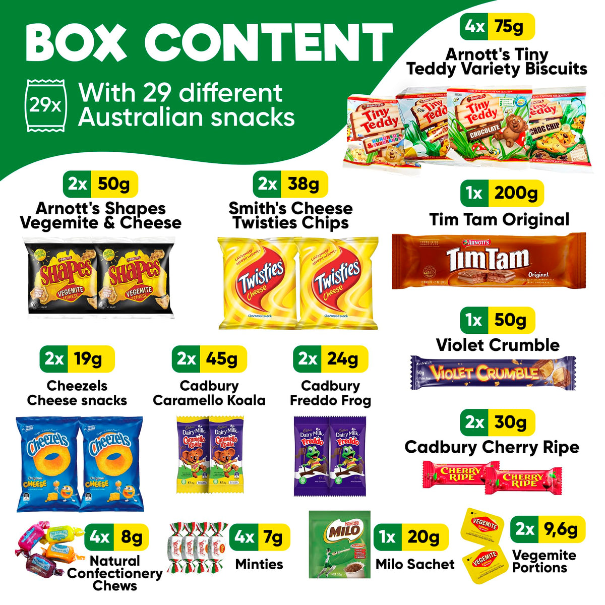 Australian Snack Gift Box Mega 29 Pack | Best Aussie Candy & Treats