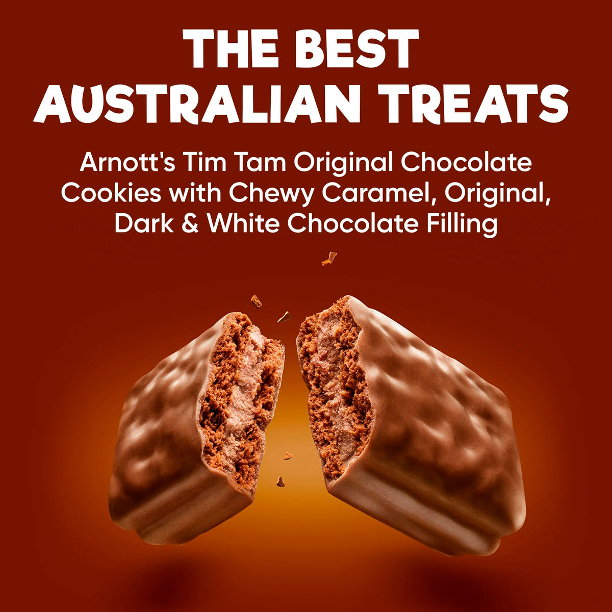 Tim Tam Cookies Gift Box – 4-Pack Australian Treats with Original, Double Chocolate & Salted Caramel Flavors | Treats from Home