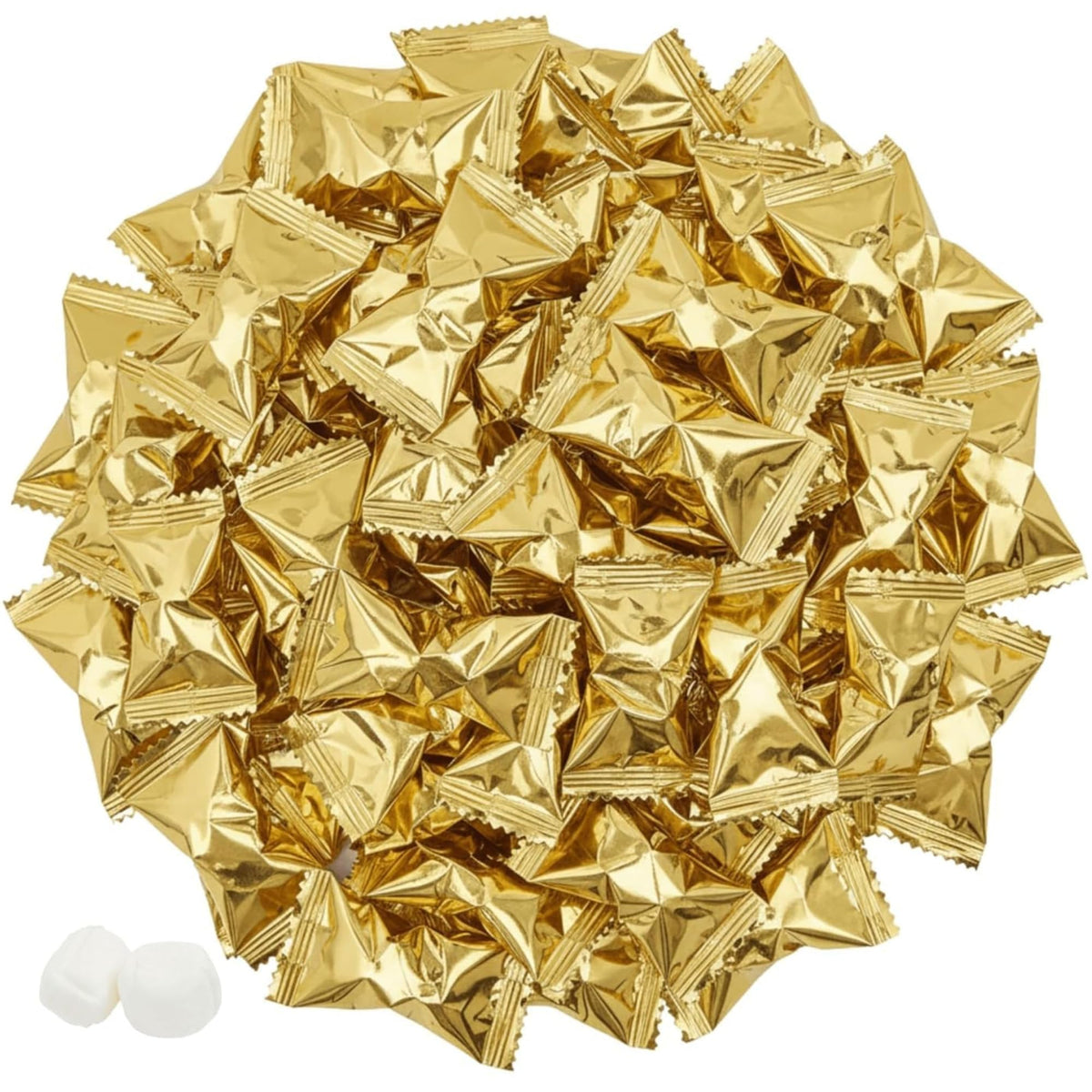 Tree Treasures 220ct Gold Wrapped Buttermints – Individually Wrapped Butter Mints Bulk for Weddings, Showers, and Events