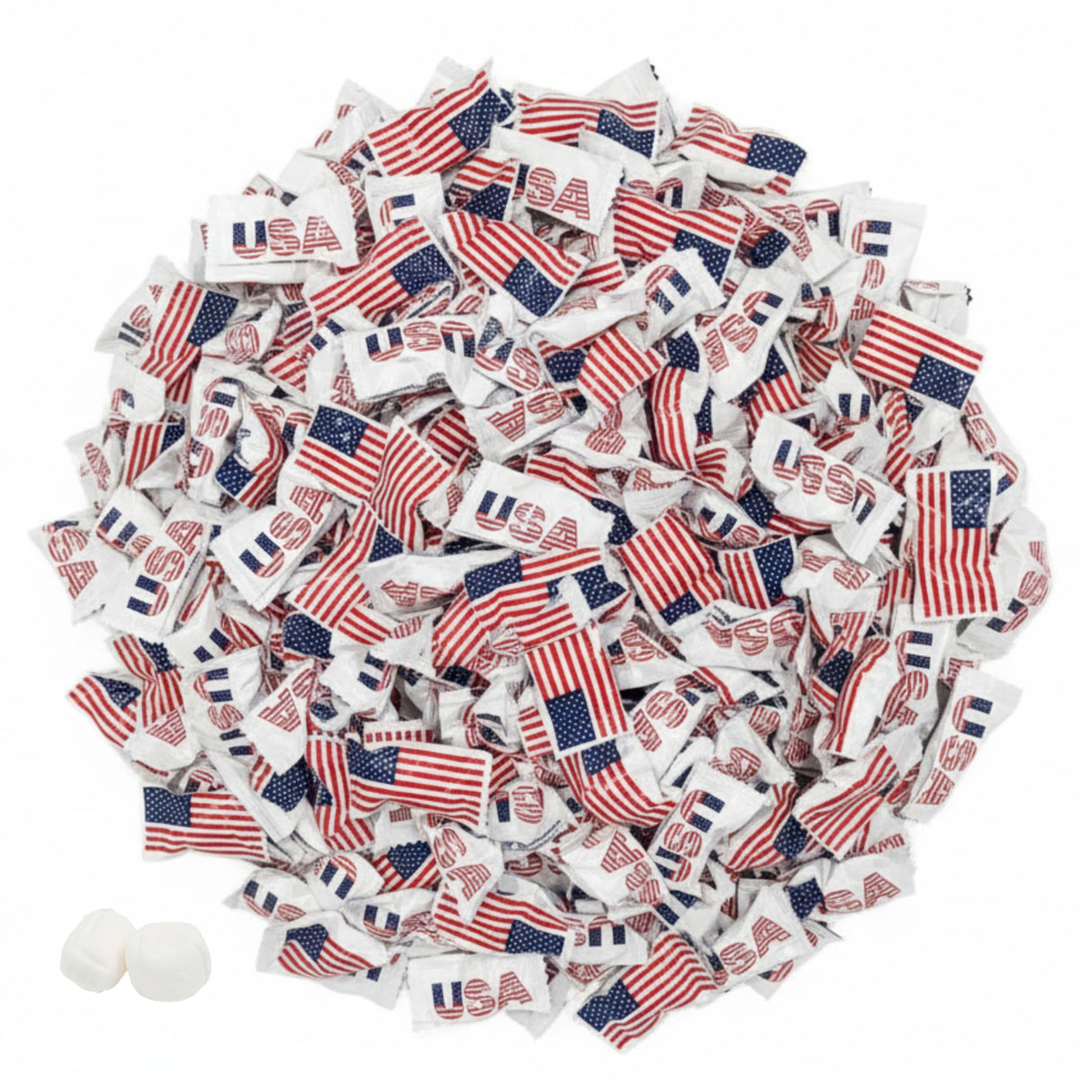 Tree Treasures USA Flag Buttermints 220ct — Patriotic Candy, Individually Wrapped