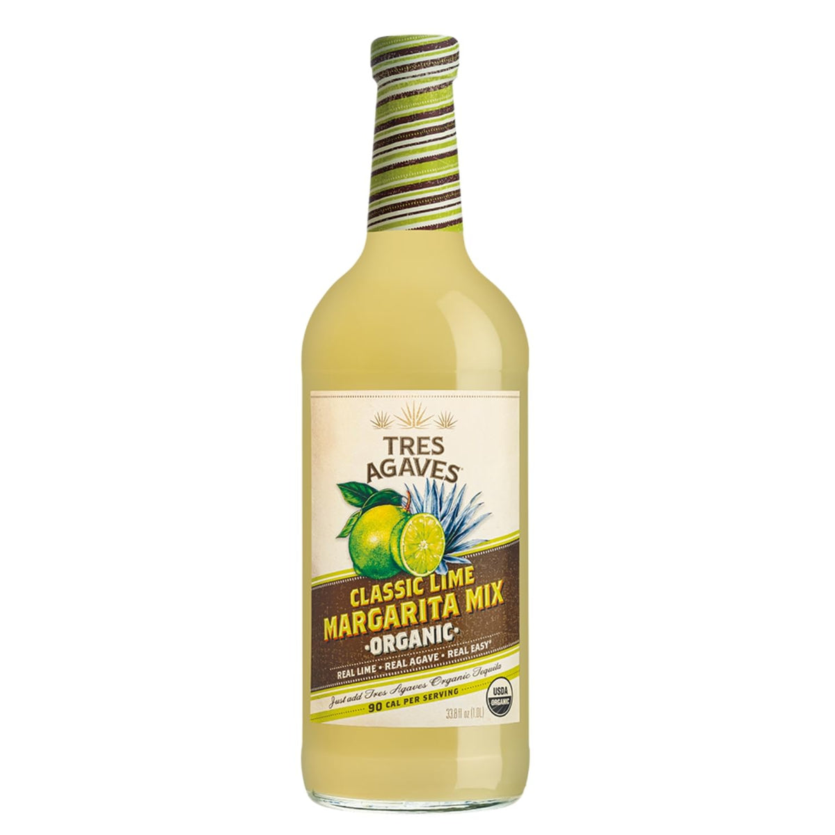 Tres Agaves Organic Lime Margarita Mix – Award-Winning 90-Point Cocktail Mixer (2-Pack, 750ml)