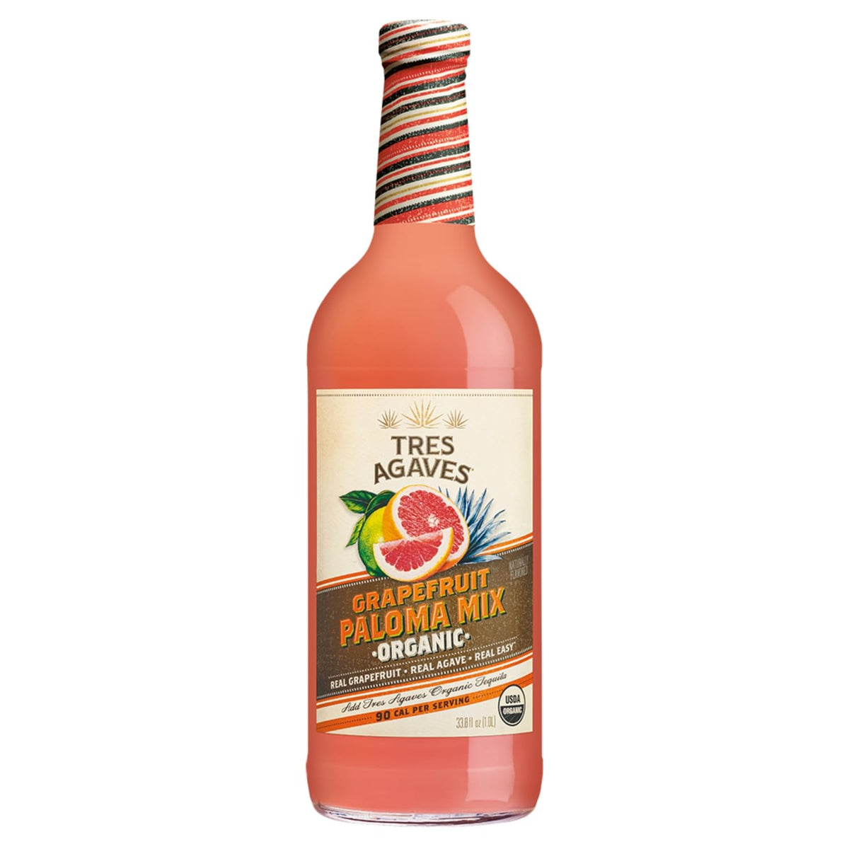 Tres Agaves Organic Grapefruit Paloma Mix – Real Grapefruit & Lime, 90 Calories/Serving, Vegan & Gluten-Free (2-Pack)