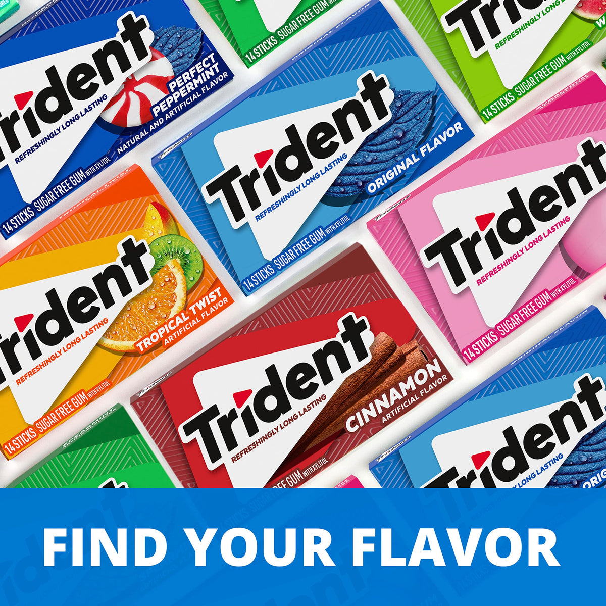 Trident Sugar-Free Gum Variety Pack – 21 Packs (294 Pieces) | Assorted Flavors