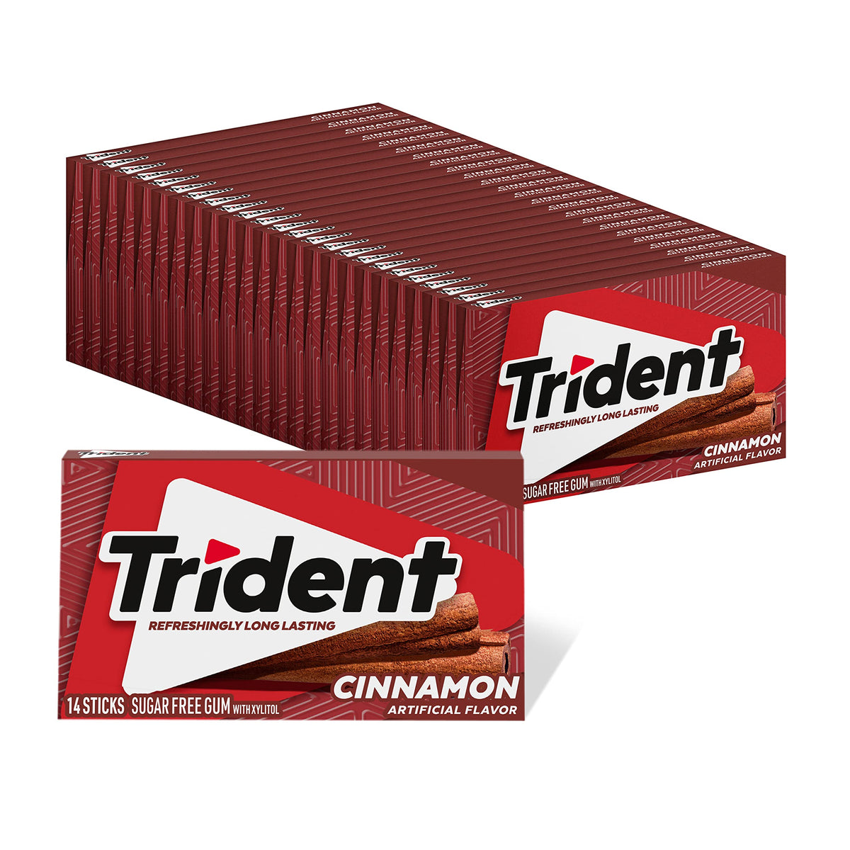 Trident Cinnamon Sugar-Free Gum – 336 Pieces (24 Packs of 14)