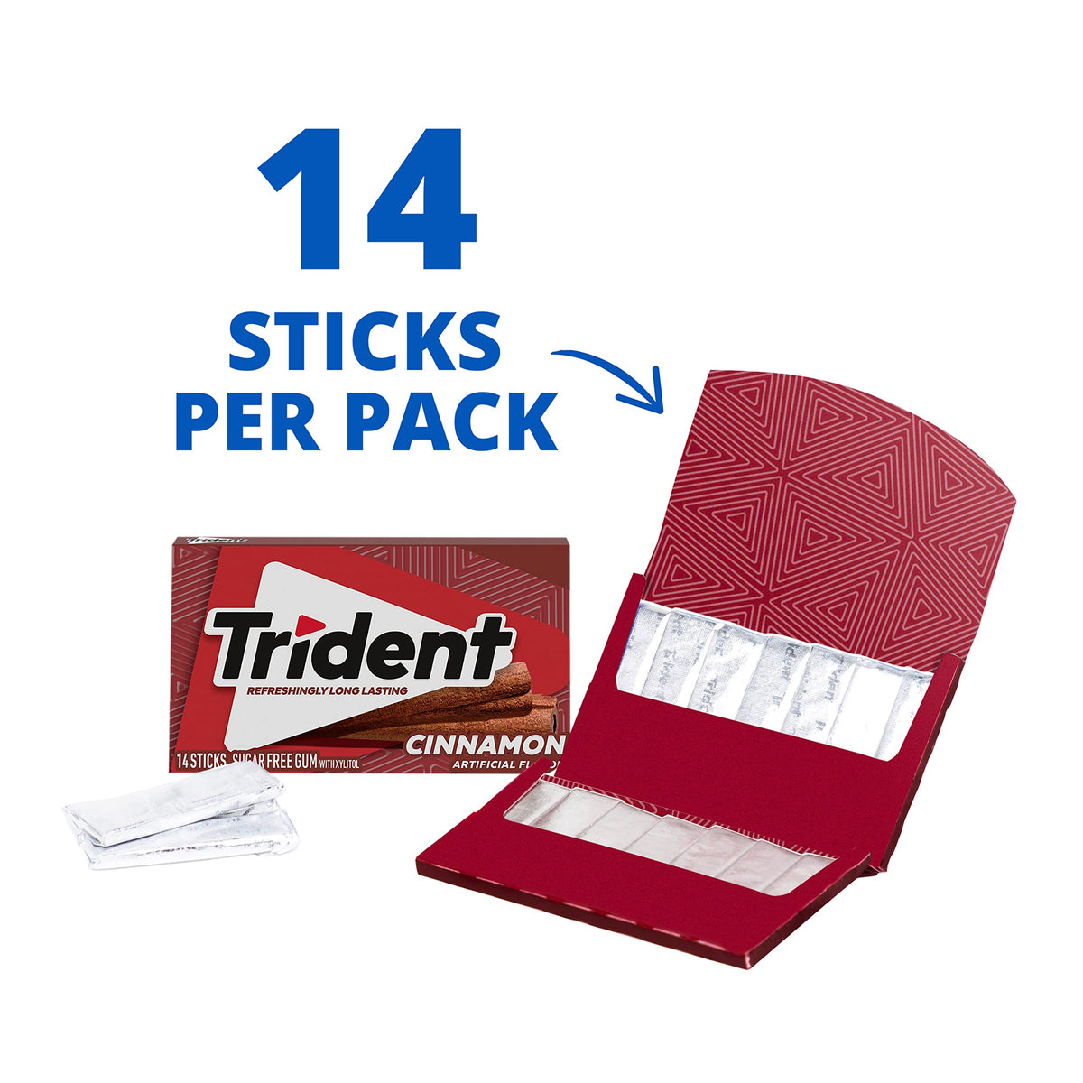 Trident Cinnamon Sugar-Free Gum – 336 Pieces (24 Packs of 14)
