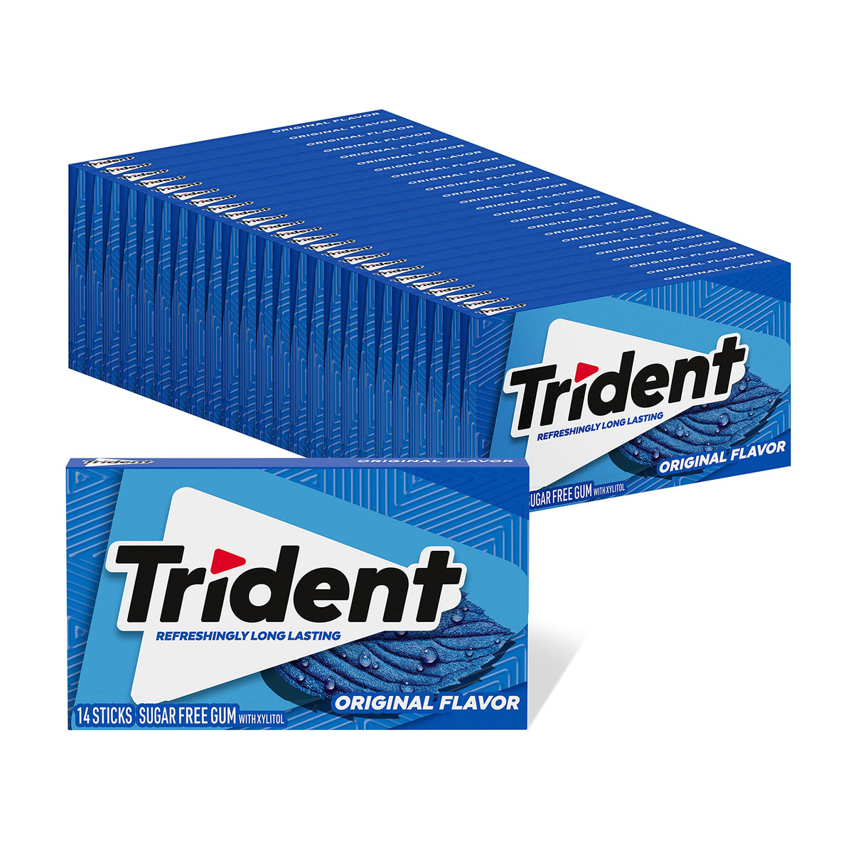 Trident Original Flavor Sugar Free Gum - 336 Pieces (24 Packs)