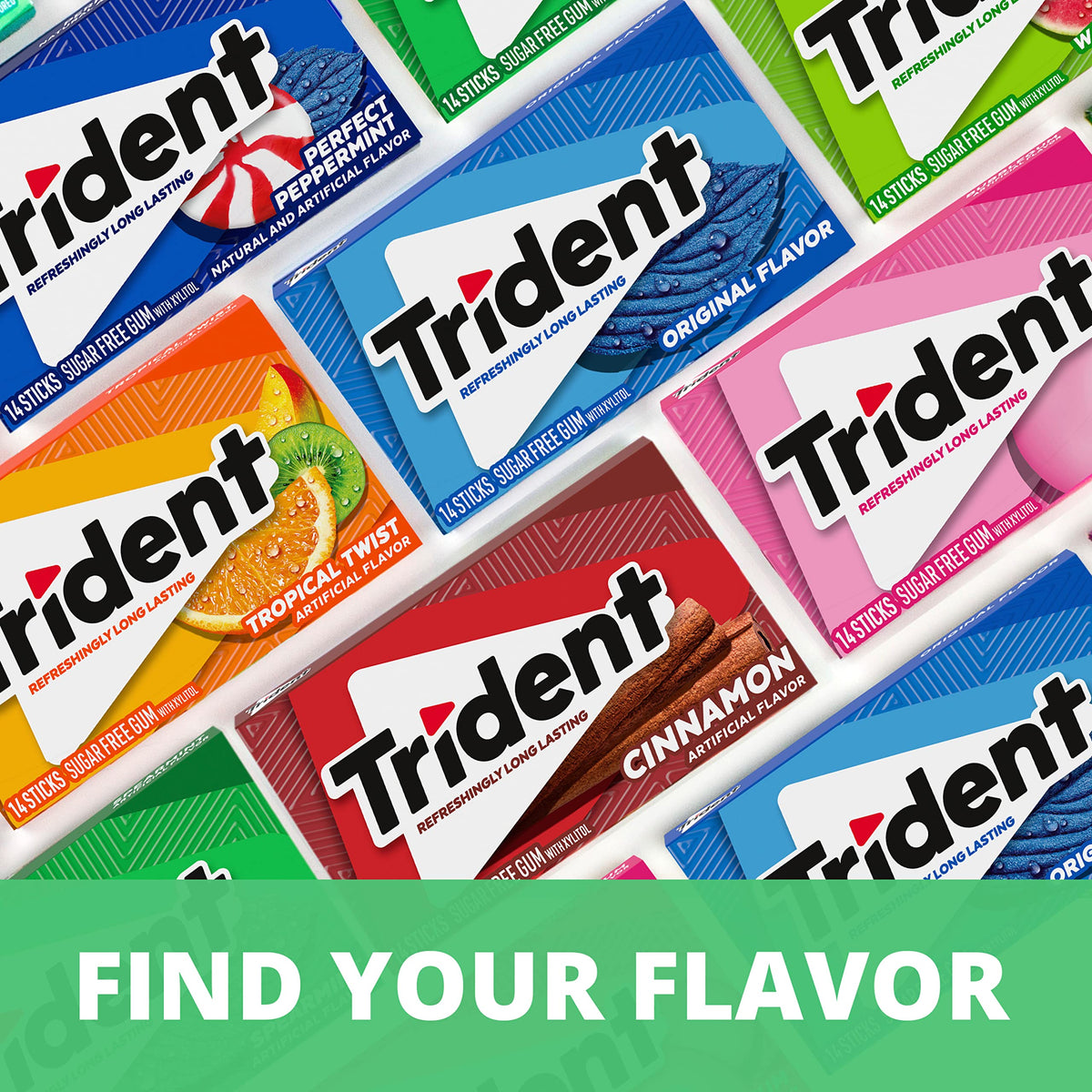 Trident Spearmint Sugar Free Gum Bulk Pack — 336 Pieces, Fresh Breath & Teeth Care