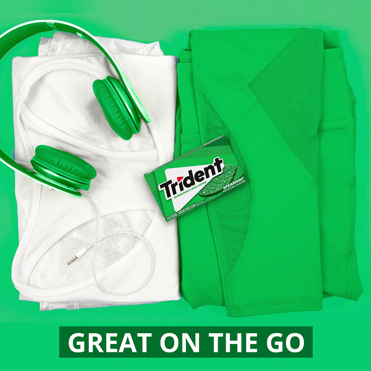 Trident Spearmint Sugar Free Gum Bulk Pack — 336 Pieces, Fresh Breath & Teeth Care