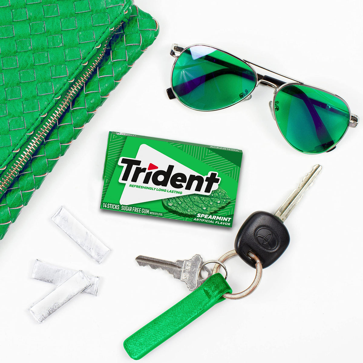 Trident Spearmint Sugar Free Gum Bulk Pack — 336 Pieces, Fresh Breath & Teeth Care
