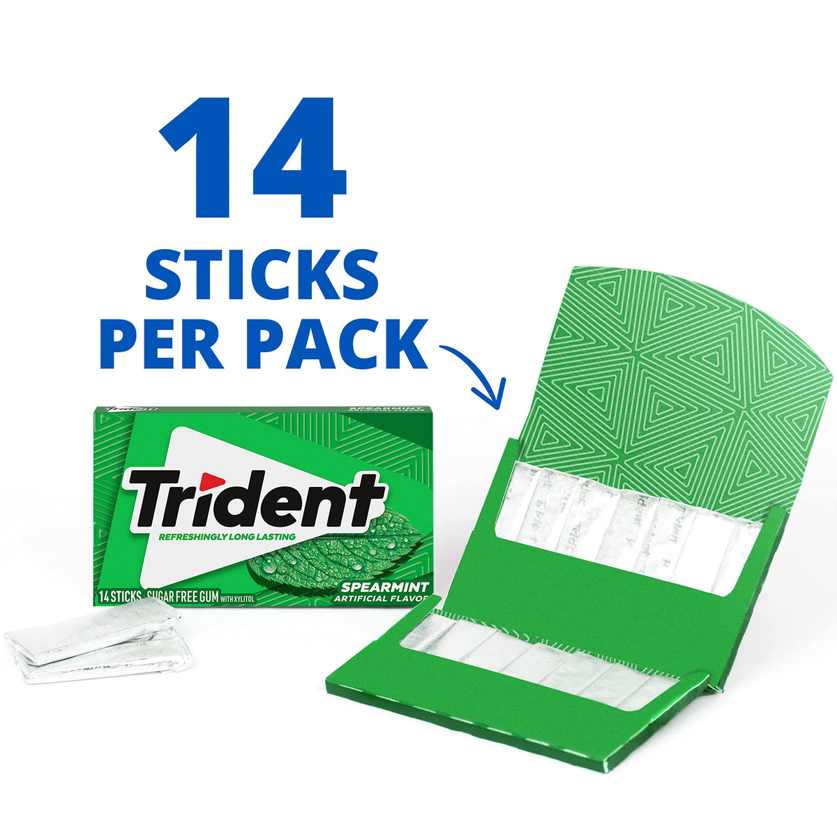 Trident Sugar-Free Gum Variety Pack – Spearmint, Original & Perfect Peppermint (252 Pieces)