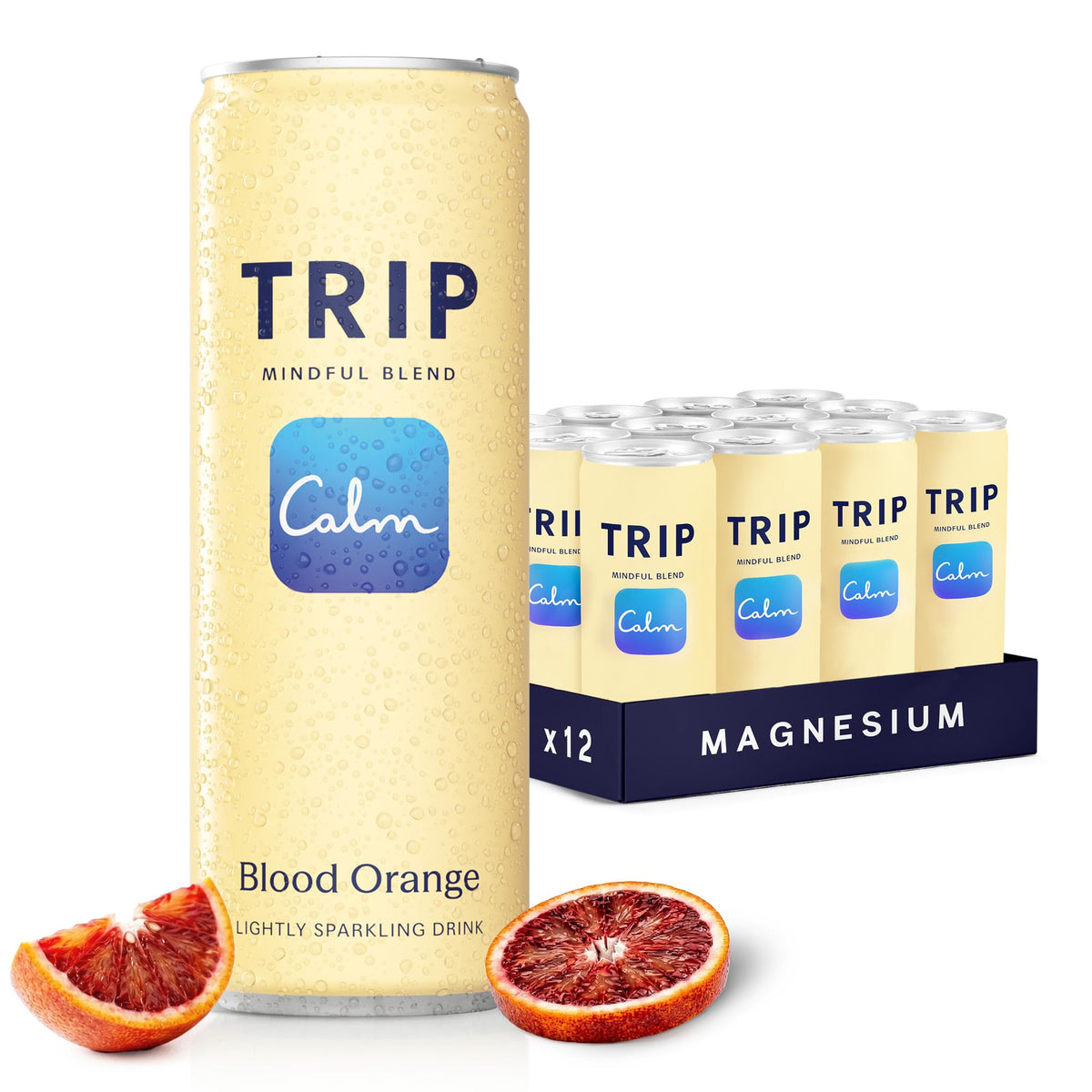 TRIP Lightly Sparkling Adaptogen Drink – Blood Orange, Non-Alcoholic with Magnesium and L-Theanine