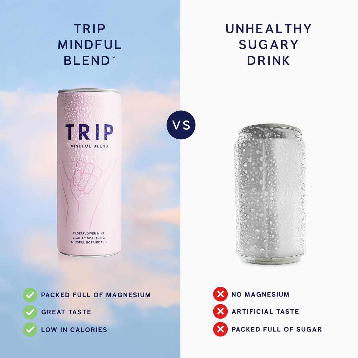 TRIP Lightly Sparkling Adaptogen Seltzer – Non-Alcoholic Mocktail with Magnesium, Ashwagandha, Lion’s Mane & L-Theanine | Original Variety Pack, 12x12oz