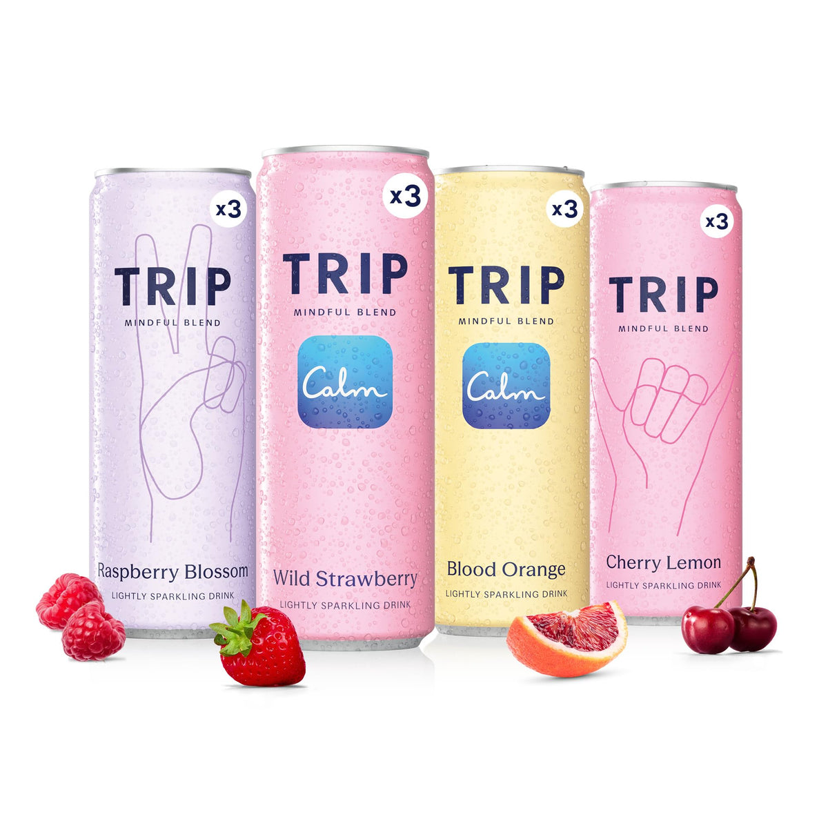 TRIP Lightly Sparkling Adaptogen Seltzer – No Added Sugar, Citrus Berry Variety Pack (12 Pack)
