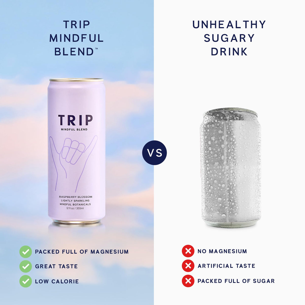 TRIP Lightly Sparkling Adaptogen Seltzer – No Added Sugar, Citrus Berry Variety Pack (12 Pack)