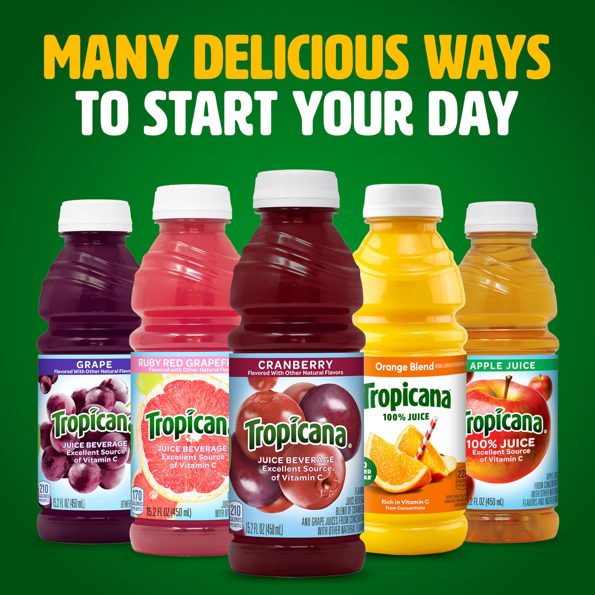 Tropicana Cranberry Juice Drink – 12 Pack (15.2 oz Each) | Tart Cranberry Flavor with Vitamin C