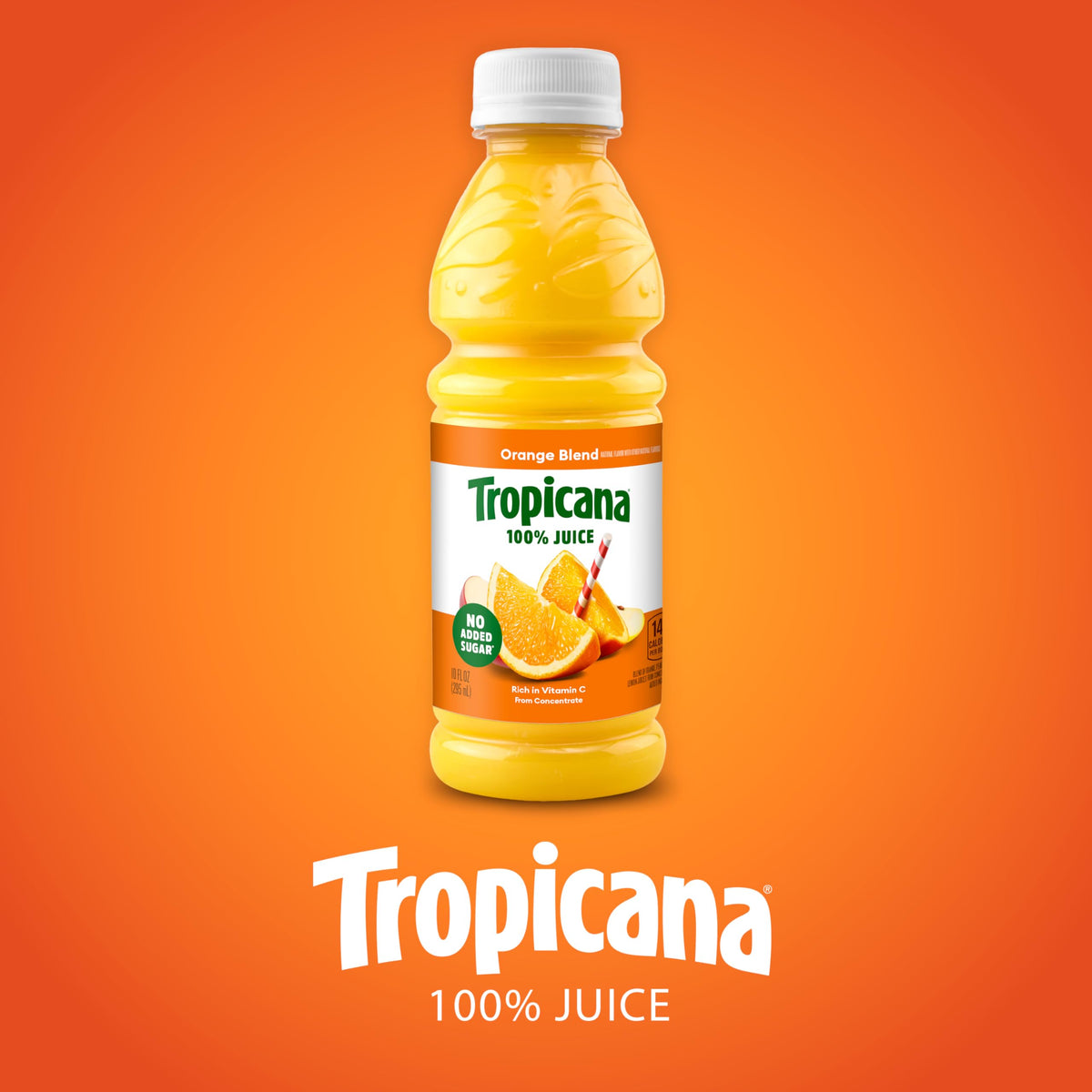 Tropicana 100% Juice Orange Blend - 10 fl oz Single Serve Bottles (Pack of 24) | Vitamin C Rich, No Added Sugars