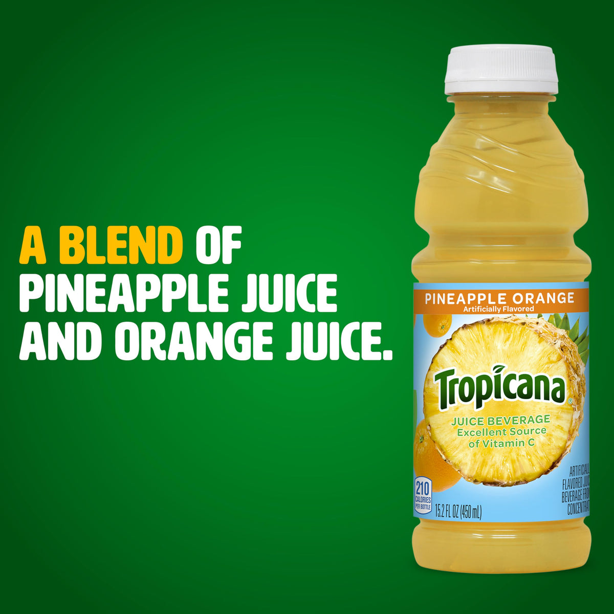 Tropicana Pineapple Orange Juice Drink — 12 Pack, 15.2 oz Bottles