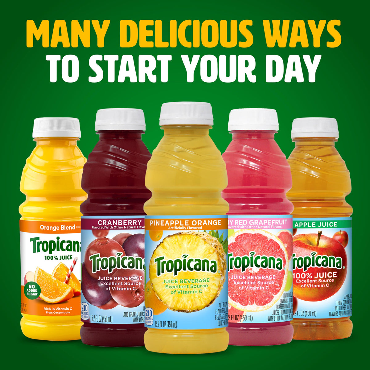 Tropicana Pineapple Orange Juice Drink — 12 Pack, 15.2 oz Bottles