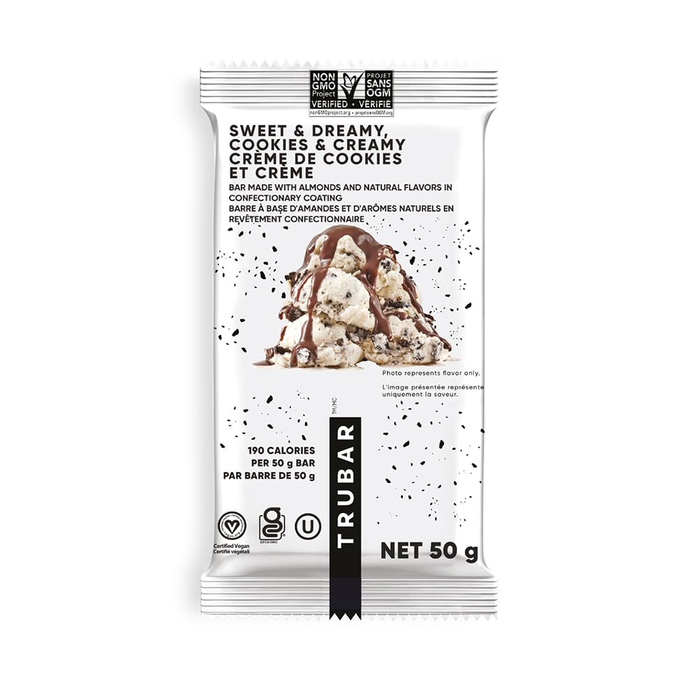 TRUBAR Vegan Protein Bar – Sweet & Dreamy Cookies and Creamy | Gluten Free, Dairy Free, 12g Protein