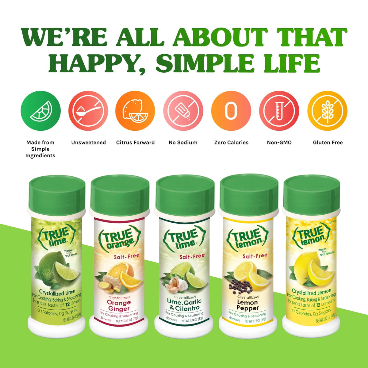 True Lime 10.6oz Shakers 2-Pack by True Citrus | 0 Cal, 0 Sugar, 100% Natural
