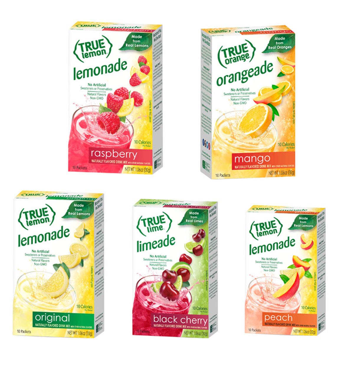 True Lemon 7-Flavor Variety Pack: Watermelon Aqua Fresca, Limeade, Original Lemonade & More
