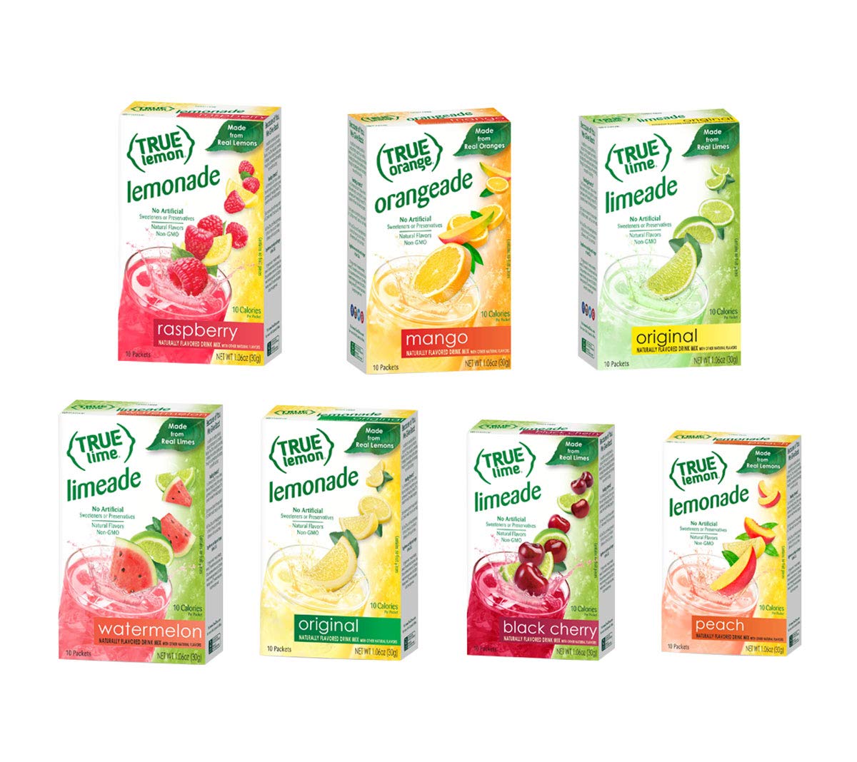 True Lemon 7-Flavor Variety Pack: Watermelon Aqua Fresca, Limeade, Original Lemonade & More