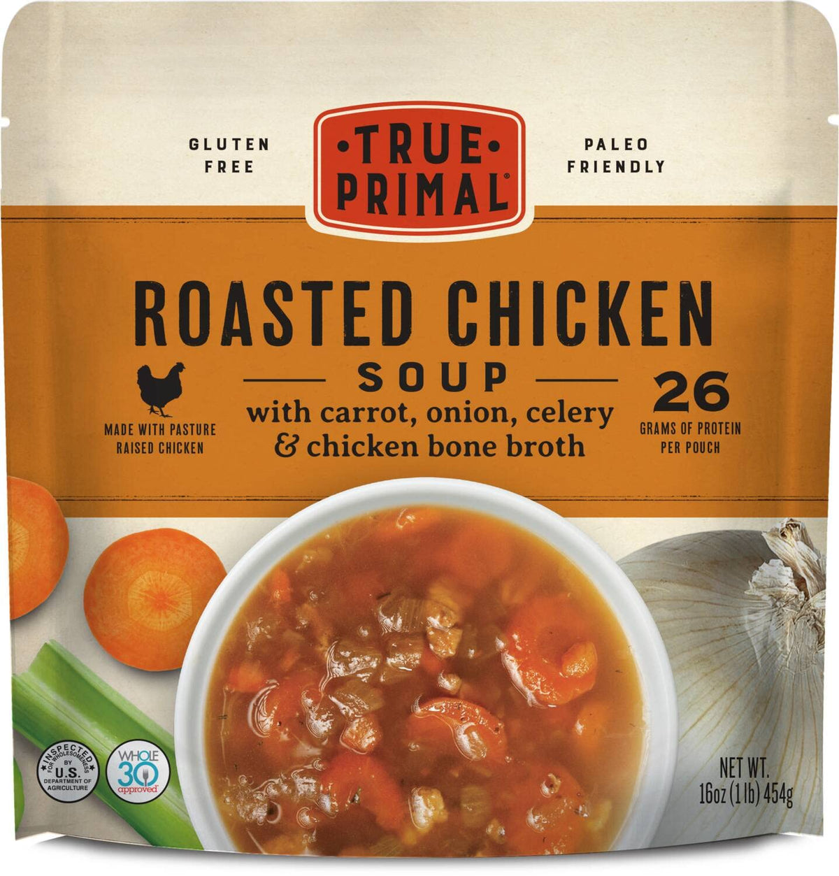 True Primal Roasted Chicken Soup 8-pack | Ready-to-Eat, Gluten Free, Paleo, Whole30, AIP Bone Broth