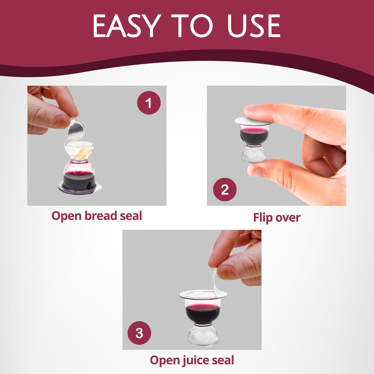 TrueVine Chalice Communion Cups & Wafer Set – Gluten Free Bread & Grape Juice