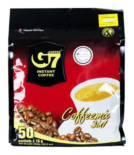 Trung Nguyen G7 3 in 1 Instant Coffee — Bold Vietnamese Coffee, 50 Packets (2 Bags)