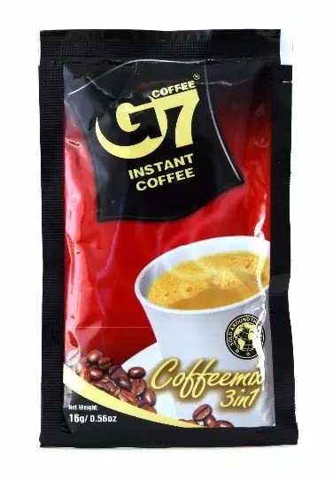 Trung Nguyen G7 3 in 1 Instant Coffee — Bold Vietnamese Coffee, 50 Packets (2 Bags)