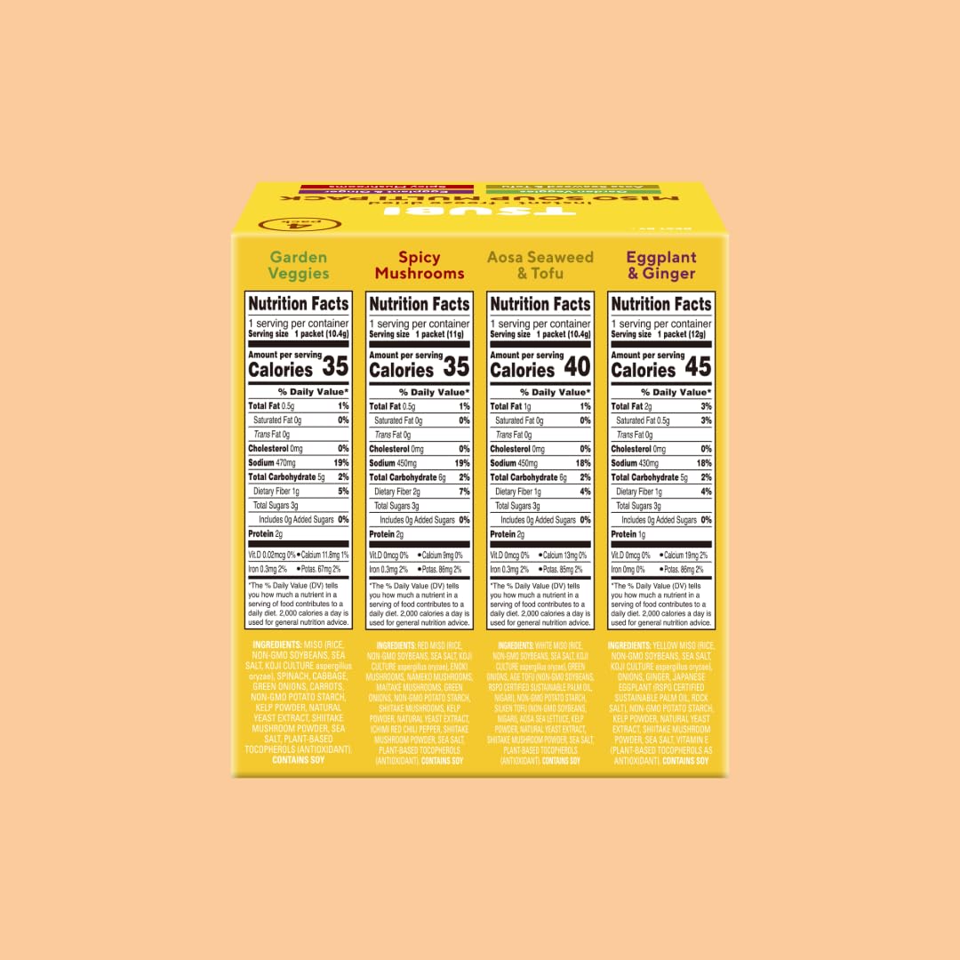 Tsubi Soup Freeze-Dried Miso Packets – Instant, Vegan, Gluten & MSG-Free 4-Pack