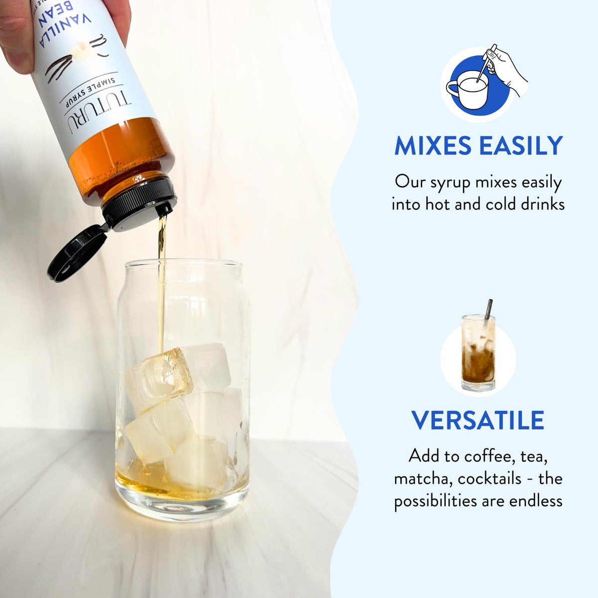 Spring Syrup Bundle: Lavender & Vanilla Simple Syrups (13.5 oz, 2-Pack) | Tuturu Botanical Coffee