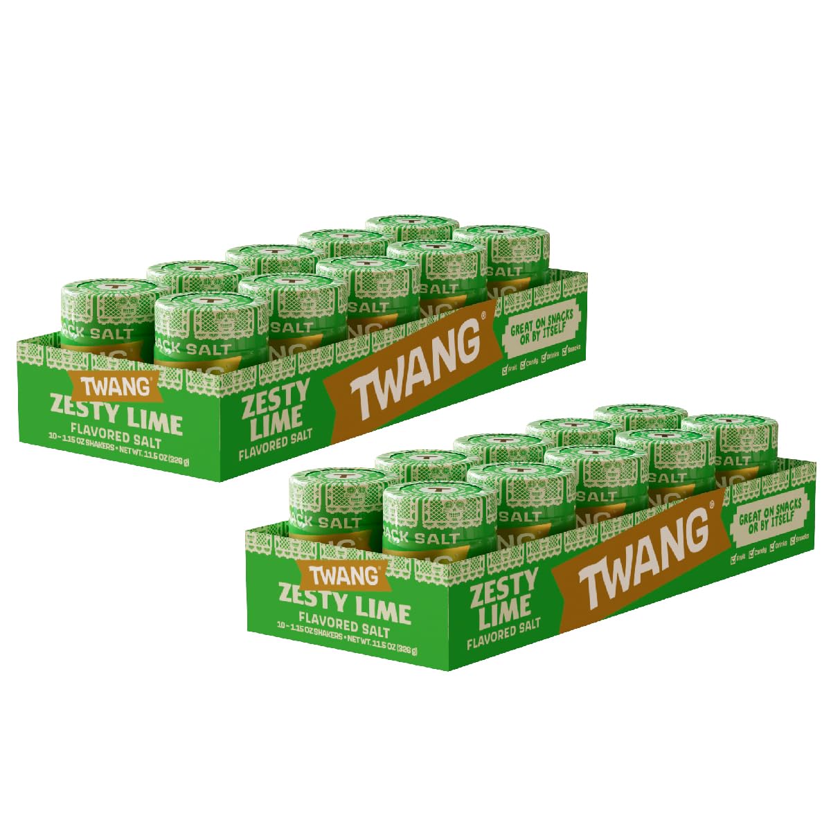 Twang Lime Snack Salt Seasoning – 20 Pack (1.15 oz Each) for Popcorn, Fruits, Veggies & Chips