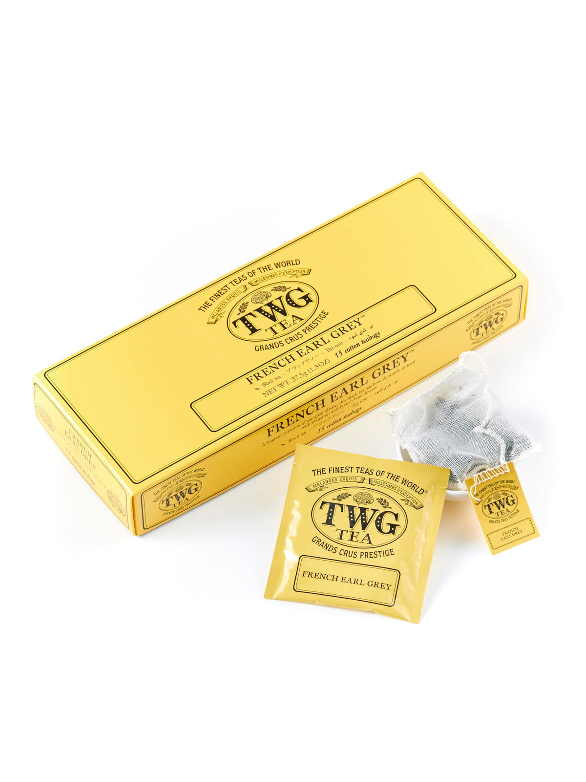 TWG Tea French Earl Grey Gift Set – Black Tea with Citrus & Blue Cornflowers | 15 Hand Sewn Cotton Teabags