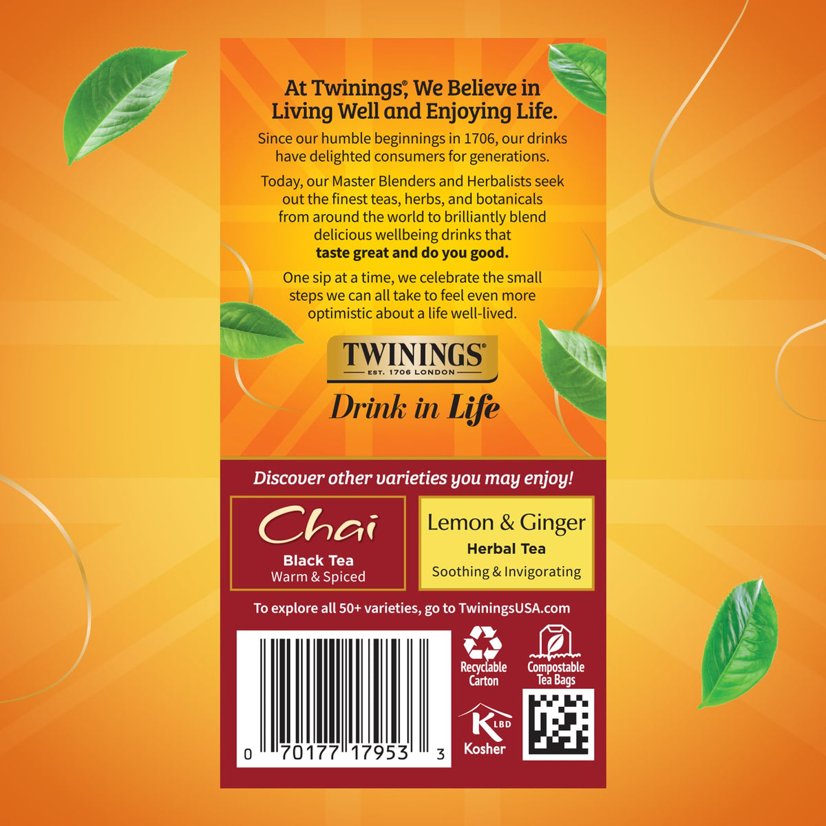 Twinings French Vanilla Chai Black Tea Bags – 120 Count (Pack of 6)