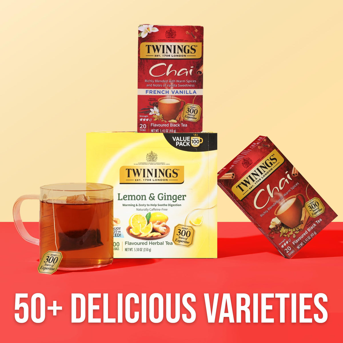 Twinings French Vanilla Chai Black Tea Bags – 120 Count (Pack of 6)
