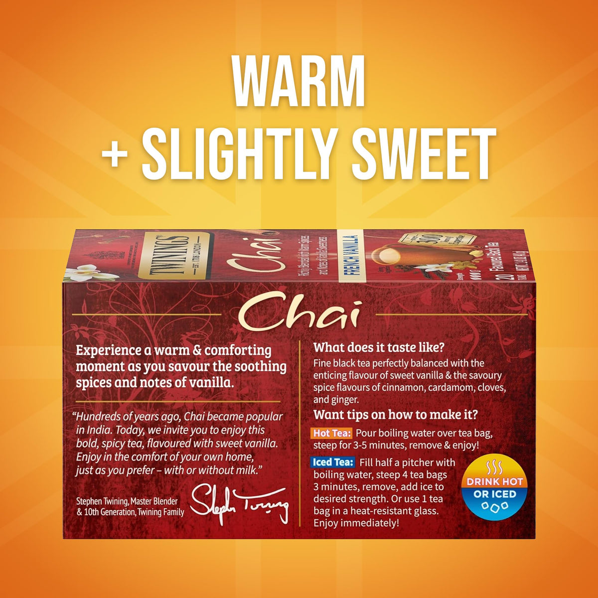 Twinings French Vanilla Chai Black Tea Bags – 120 Count (Pack of 6)
