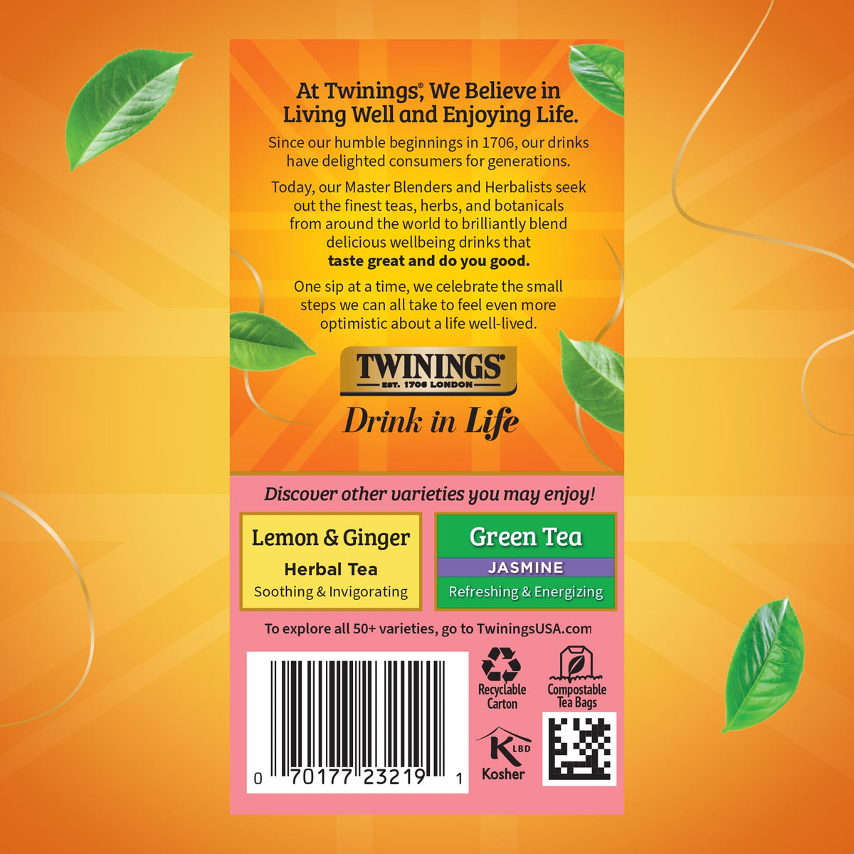 Twinings Raspberry & Lemon Herbal Tea — 120 Bags, Naturally Caffeine-Free